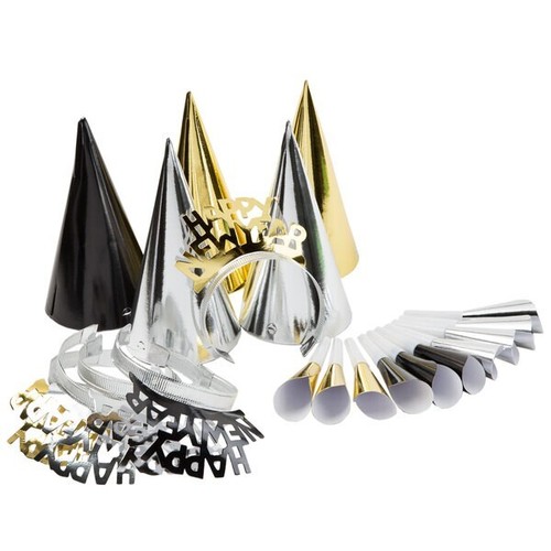 Creative Converting Black, Gold, and Silver New Year Party Kit - 6/Case - Picture 5 of 5