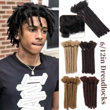 Real AS Human Hair Dreadlocks Extensions Crochet Braiding Hair Short Dreads Locs