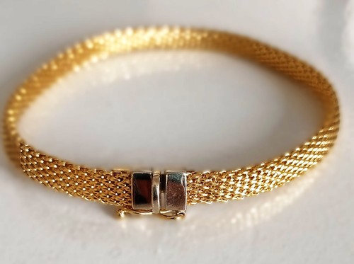 Bracelet En Or Jaune 18 Carats - 3,6 Grammes - Perles Sphériques - Homme Ou Femme