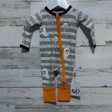 Size Preemie Birdie Bean bamboo glow in the dark Halloween convertible zip up ro
