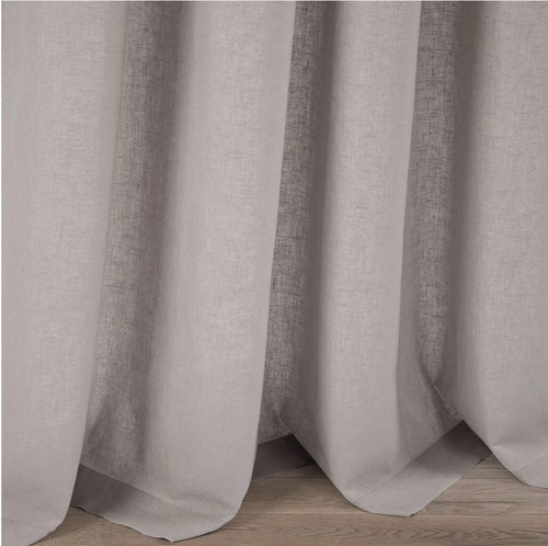 Belgian Flax Prewashed Linen Single Panel Curtain By Lush Décor - Gray 50" × 84" - Picture 4 of 5