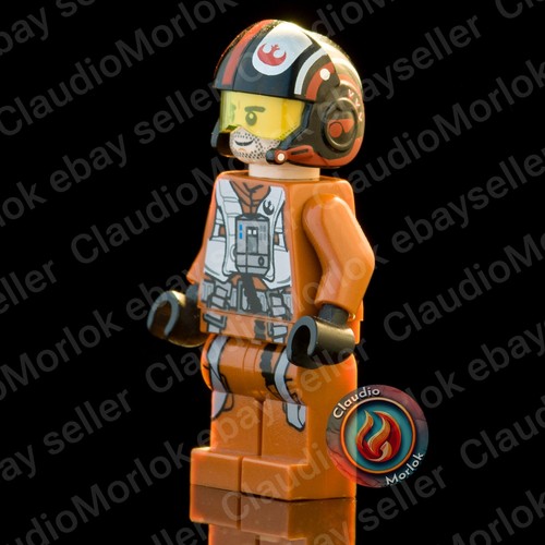 ⭐ LEGO Poe Dameron Minifigura SW0658 Piloto De Star Wars Con Mono 75102 - Imagen 5 de 7