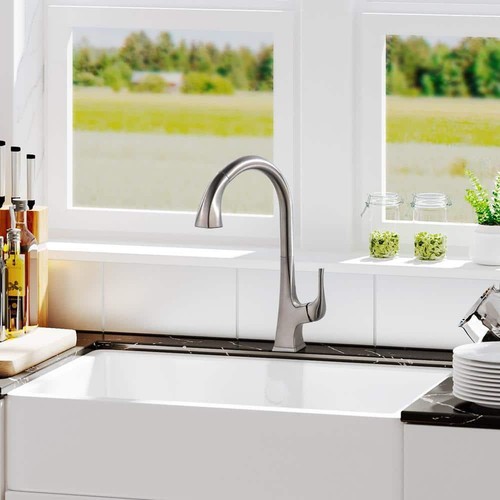 Ultra Faucet Pull-Down Sprayer Kitchen Faucet 16.3" Single-Handle Brushed Nickel - Picture 5 of 5