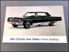 1965 Chrysler New Yorker Hardtop Vintage Car Photo Post Card Postcard