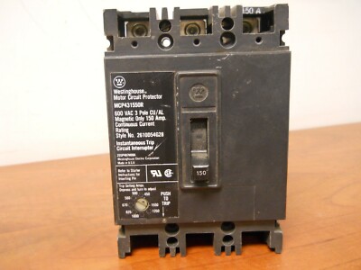 CRACKED CORNER TESTED WESTINGHOUSE 150A 3P 600V CIRCUIT BREAKERS MCP431550R USED
