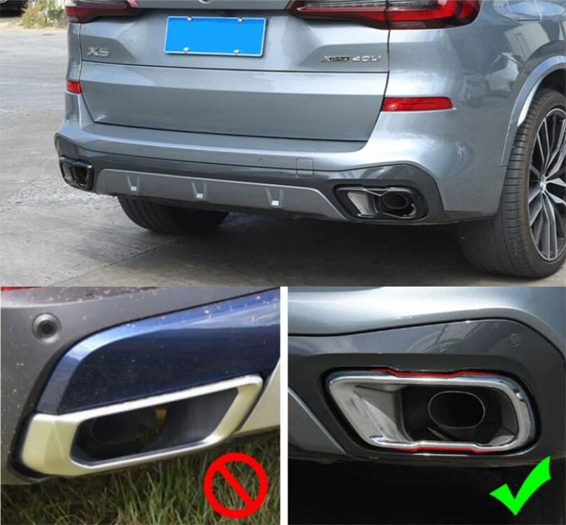 Copritubi Scarico Per BMW X5/X6/X7 - Acciaio Inox Nero, Versione Sportiva M