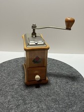 vintage P. Dienes Mokka Mühle Kaffeemühle geschwungene Form Kirschbaumholz