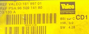 BSI VIERGE PEUGEOT 406 CD1 9650914180 16199701 HW:03 SW: 4.28 VALEO - Picture 2 of 4