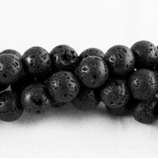 Black Lava Rock Natural Beads 15-16" Strand 10mm bds1023A