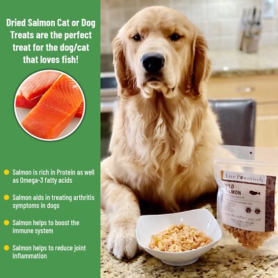 Freeze Dried Salmon, Single ingredient treat for dogs Cats,