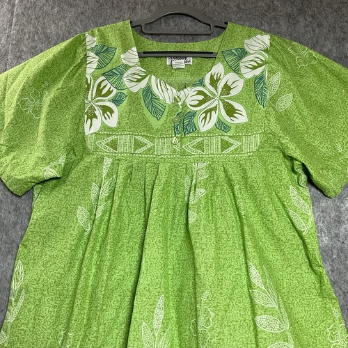 Anthony Richards Kleid Damen Extra Large Grün Blumen Taschen Muumuu Hauskleid - Bild 3 von 10