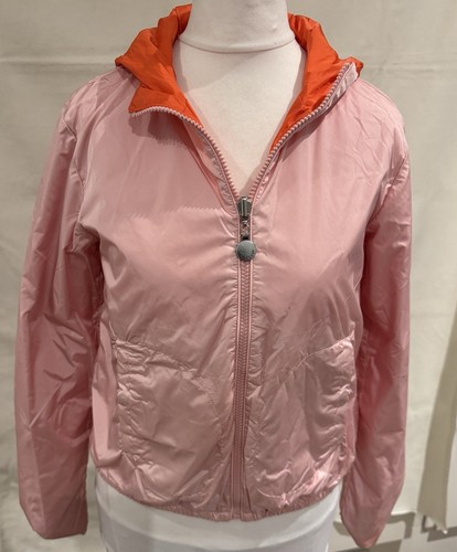 Moncler Girls Hooded Reversible coral & pink windbreaker BomberJacket 10yrs old. - Picture 14 of 19