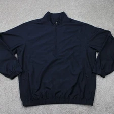 Cutter & Buck CB Windtec Golf Jacket Mens XLT Blue 1/4 Zip Pullover Zip Sleeve