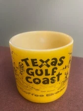 VTG Texas Gulf Coast Padre Island Souvenir Mug Federal Milk Glass Coffee Cup