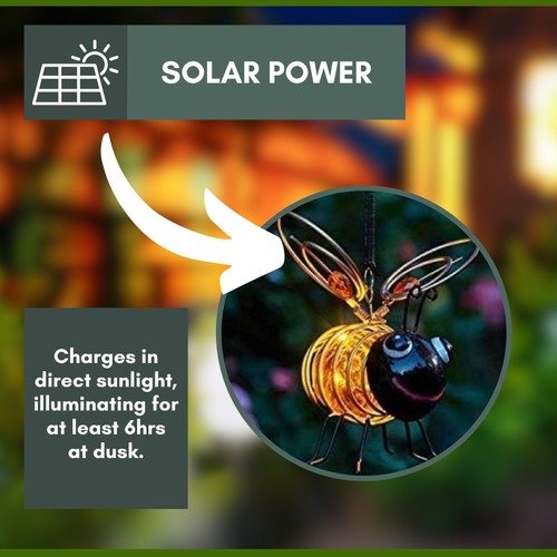 LED Solar Bee Light Garden Hanging Decor Insect Bug Decorative Lighting Outdoor - Picture 30 of 35