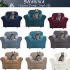 Velvet Stretch 2 Piece Chair Cover Armchair Slipcover Chair Couch Cover with Arm