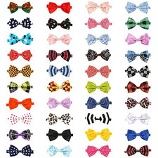 Bow Ties for Dogs Bulk 40pcs Cat Dog Bowties with Adjustable Collar for Mediu...