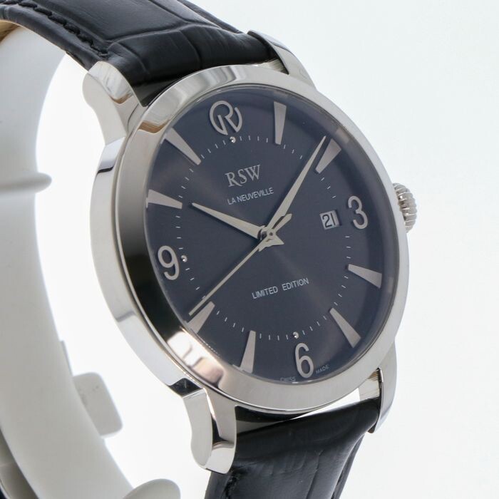 Montre Automatique Suisse RSW La Neuveville - Série Limitée, Ref. 7343-SL-2 - Cadran Bleu, Boîtier 42mm Acier - Neuve Avec étiquettes