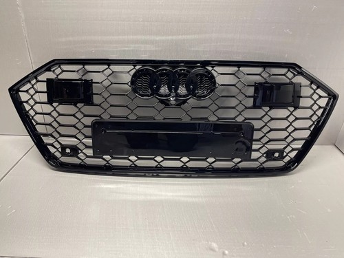 For Audi A7 S7 C8 4K8 2018+ Grill Honeycomb Front RS7 Gloss Black ACC Radar - Picture 9 of 9