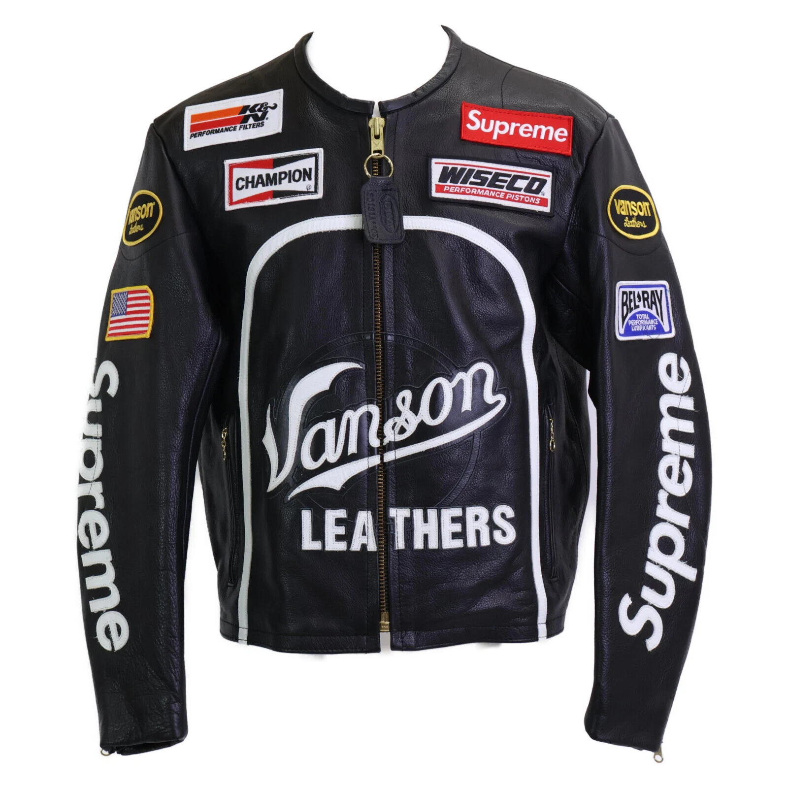 Veste étoile en cuir VANSON x Supreme M noir