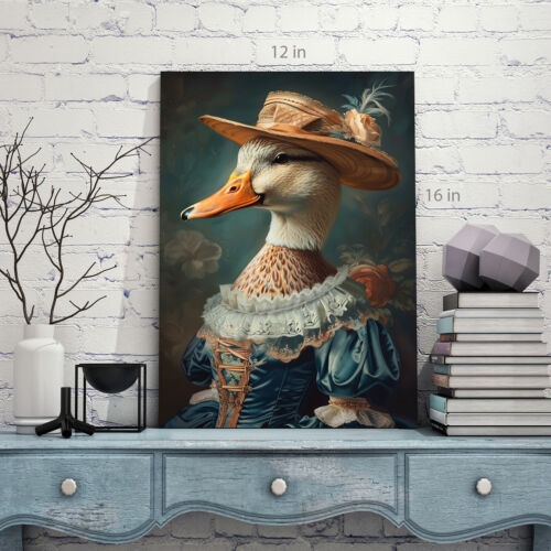 Graceful Duck as Human in Clothes Canvas Wall Art Picture Print Ready To Hang - Picture 3 of 7