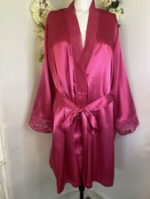 Morgan Taylor Intimates Robe Fuchsia Women's Size Large Lace Very Good Condition