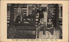 York PA Tee Bone Log Acbin Boys WORK Radio c1940 Postcard