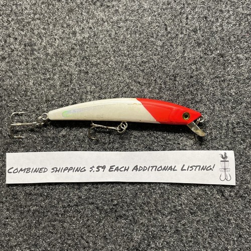 Yo-Zuri Crystal Minnow 90f Vintage Jerkbait Lure 1/4oz, 3 5/8” Red White