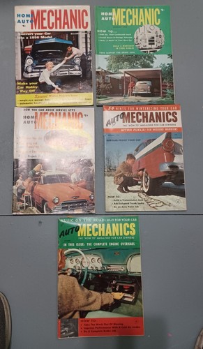 Vintage Car Magazine LOT of 5 Home Auto Mechanic 1955 1956 - 第 1/1 張圖片