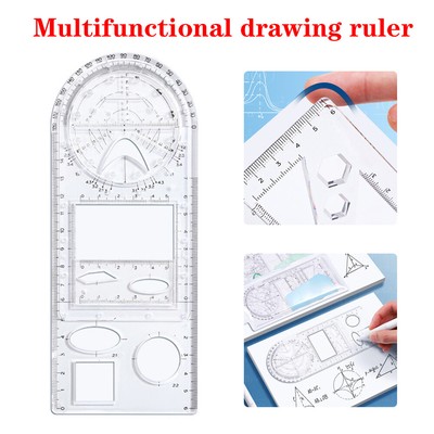 Multifunctional Ruler Geometric Drawing Template Measuring Drafting Tool Set