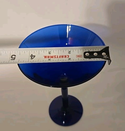 COBALT BLUE COCKTAIL MARTINI STEMMED GLASSES SET OF 2= 7" Tall, 4-5/8" Wide - Picture 24 of 24