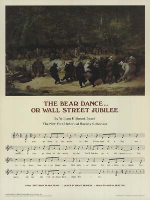 PAUL DAVIS The Bear Dance...Or Wall Street Jubilee 24'' x 18'' Offset Lithograph 1