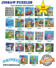 Wooden Jigsaw Puzzles for Kids Ages 3-5, 10 Pack- choose from 22 designs 