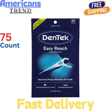 DenTek Complete Clean Easy Reach Floss Picks, No Shred Floss 75 Count(Pack Of 1)