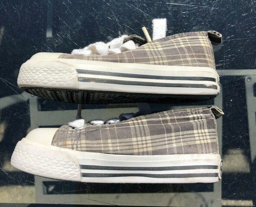 The Children's Place Baby Toddler Size 6 Canvas Plaid Sneakers Shoes Laces - Picture 2 of 5