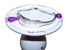 Handcrafted Spoon Bracelet with Magnet Closure & Lobster Claw Clasp for Size Adj