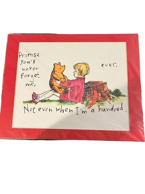 Winnie The Pooh  Never Forget Me  Picture Matted Not Framed 11  X 14 