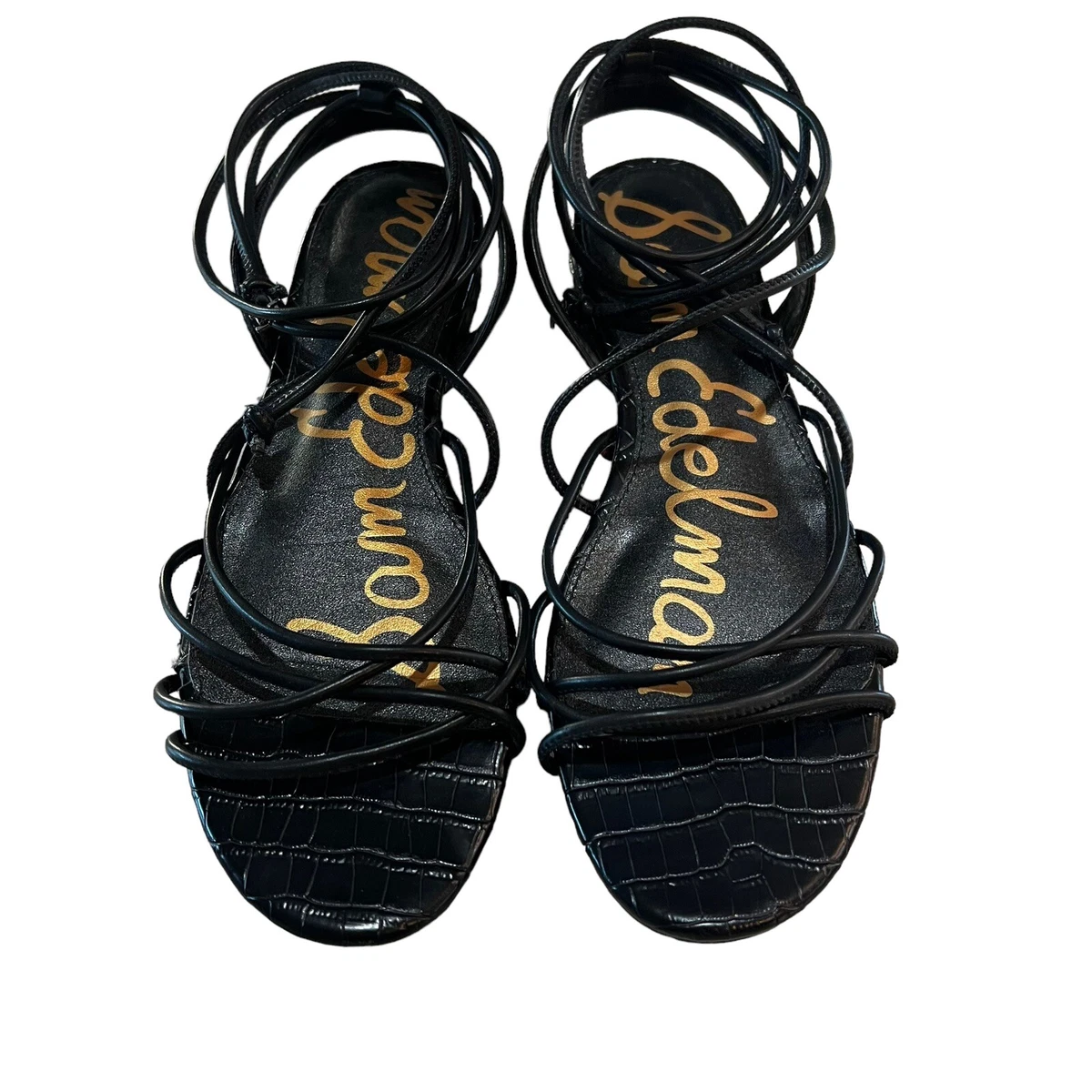 Sam Edelman Women s Tihana Strappy Black Sandals Size 8 Shoes Wrap