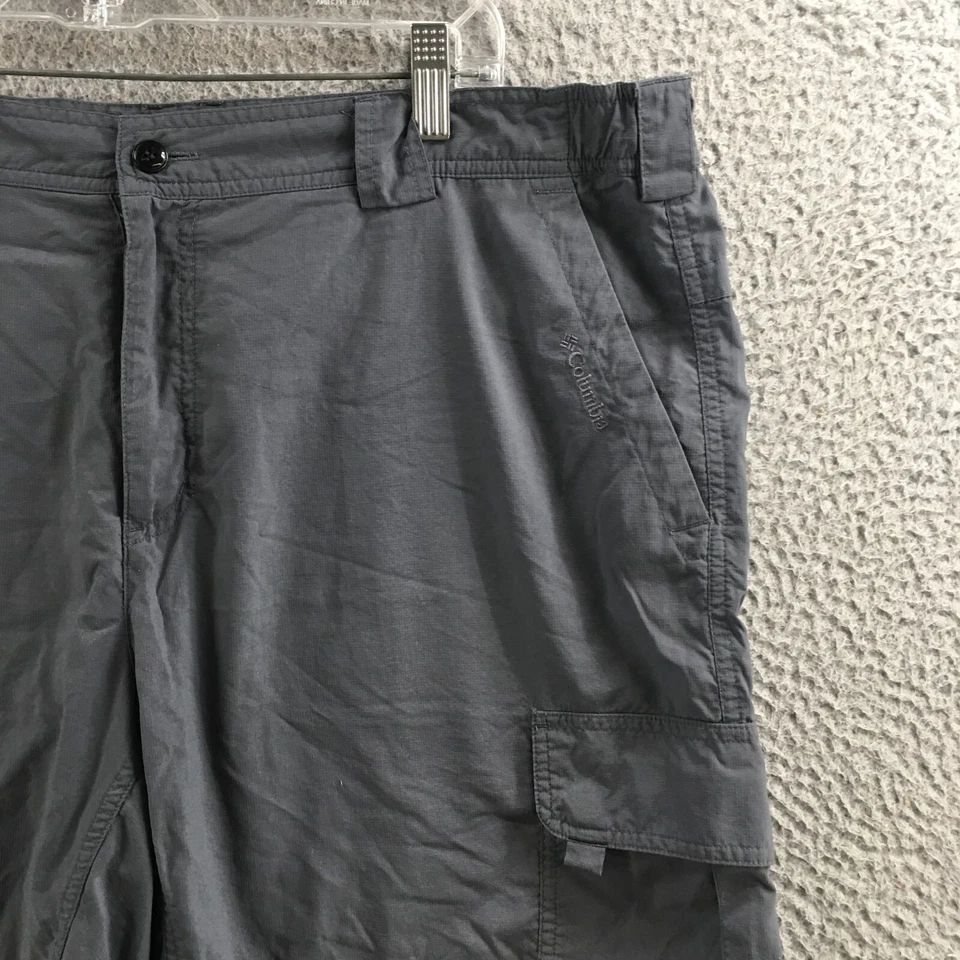 Pantalones Cortos Columbia Cargo Para Hombre XL (real 39x9.5) Gris Nailon tiro medio Cremallera Frontal Plana Foto 3 de 4