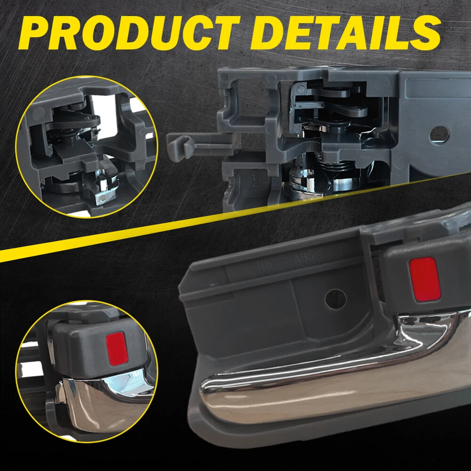 4x Manija de puerta interior gris cromo delantero trasero para Toyota Corolla Matrix 2003-2008 Foto 4 de 4