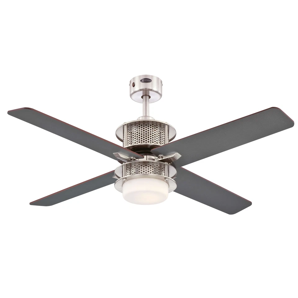 Modern Ceiling Fan With LED Light and Remote Control Oscar Nickel 122 CM - Image 2 of 4