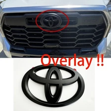 NEW 2022-25 Toyota Tundra Matte Blackout Overlay Front Grille Emblems Badge