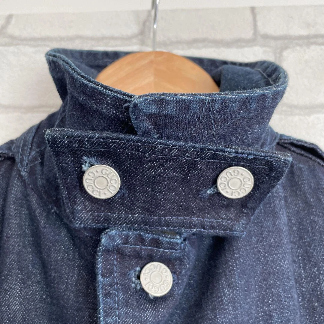 Giacca denim uomo Gucci taglia 46 usata ottima elegante casual blu