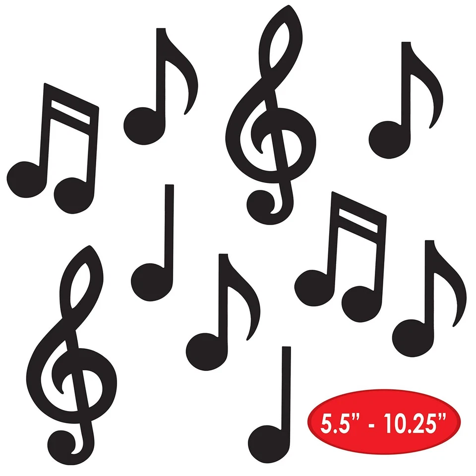 Beistle 54735-BK Mini Musical Notes Silhouettes (10 Pack), 5.5"-10.25", Black - Image 3 of 4