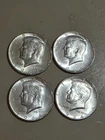 FOUR 1964 KENNEDY SILVER HALF DOLLARS--$2 FACE VALUE-SHARP GREAT INVESTMENT IDEA