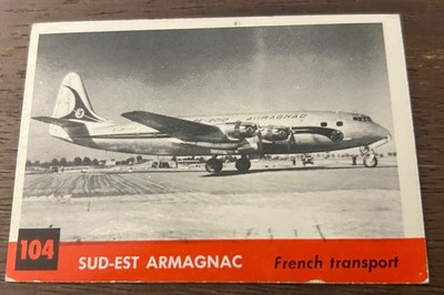 1956 Topps Jets Sud-Est Caravelle French Jet Airliner Card #99 