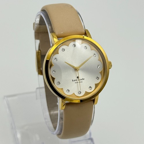 Damenuhr Kate Spade New York Metro, goldfarben 34 mm, beige Lederband 0586 - Bild 2 von 7