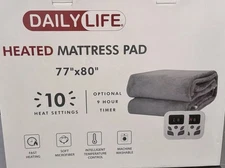 DailyLife Heated Mattress Pad, King Size 77" x 80", Dual Controls