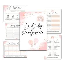 5 Babyparty Spiele für 12 Spieler - Babyparty Geschenk, Partyspiele Babyshower