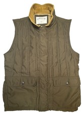 Vintage ORVIS Quilted Field Vest M Green Corduroy Trim Hunting Outdoor Utility